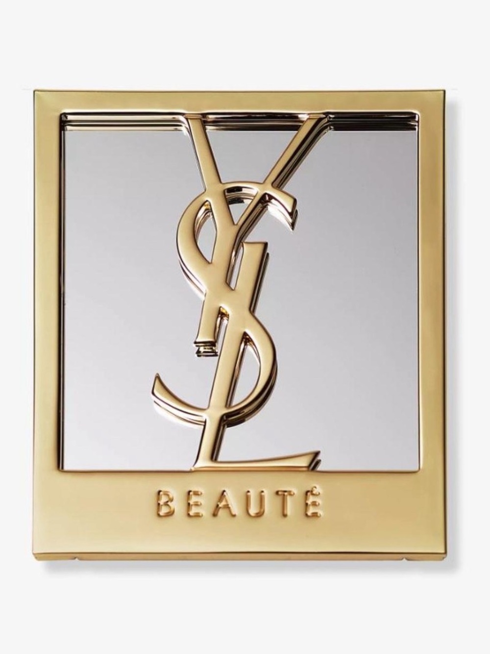 Authentic Yves Saint Laurent Beaute Compact Gold Metal Mirror